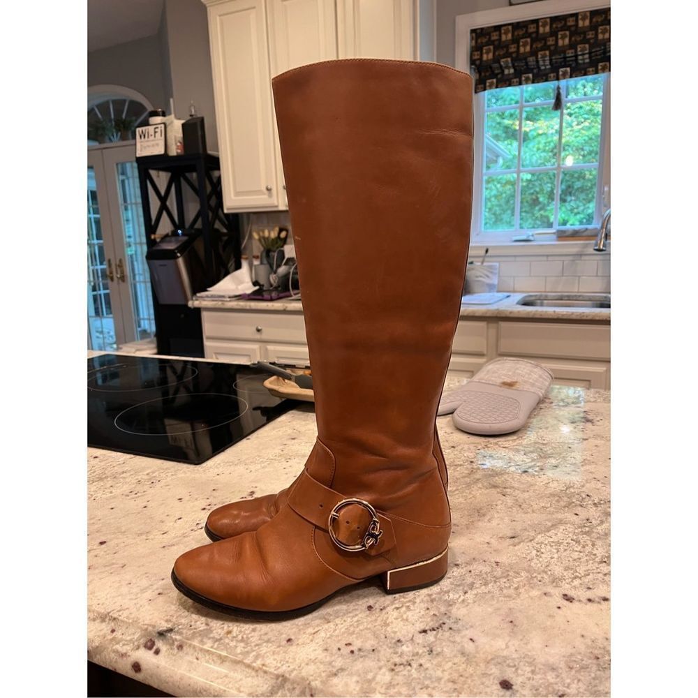 Tory Burch Sofia Brown Leather Riding Boots sz 7-1/2 - Picture 6 of 9